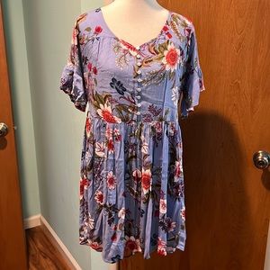 Blue floral dress